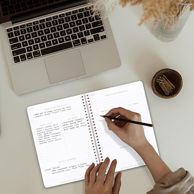 Beautiful Daily Planner and To Do List Notebook For Work And Life - The Perfect Undated Planner to Easily Organize Tasks and Appointments - Stylish Office and School Supplies for Women
