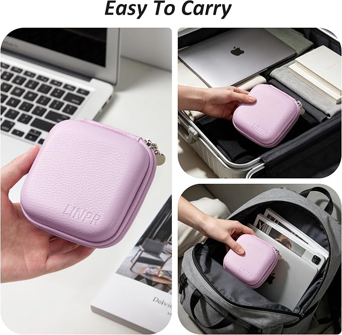 Charger Case for Macbook, Portable Tech Electronic Organizer Bag, Small Travel Storage Pouch for Laptop Accessories, MacBook Power Adapter, Charging Cords, USB Drives (Light Purple, M)