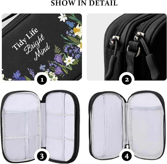COSHAYSOO Travel Gifts for Women Electronics Tech Accessories Unique Practical Birthday Gift Ideas, Cord Cable Organizer Bag Case Pouch Traveling Vacation Cruise Airplane Gadgets Essentials, Floral