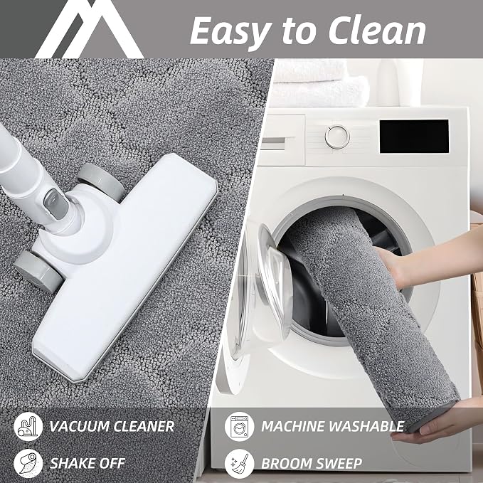 COSY HOMEER Soft Kitchen Floor Mats for in Front of Sink Super Absorbent Kitchen Rugs and Mats 20"x79" Non-Skid Kitchen Mat Standing Mat Washable,Polyester,Grey