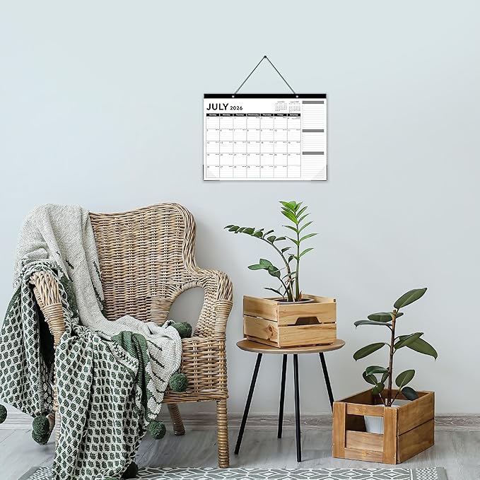 2026 Desk Calendar - Desk Calendar 2026, Jan. 2026 - Dec. 2026, 17"x12" Desktop Calendar with Notes, Corner Protector, Ruled Blocks