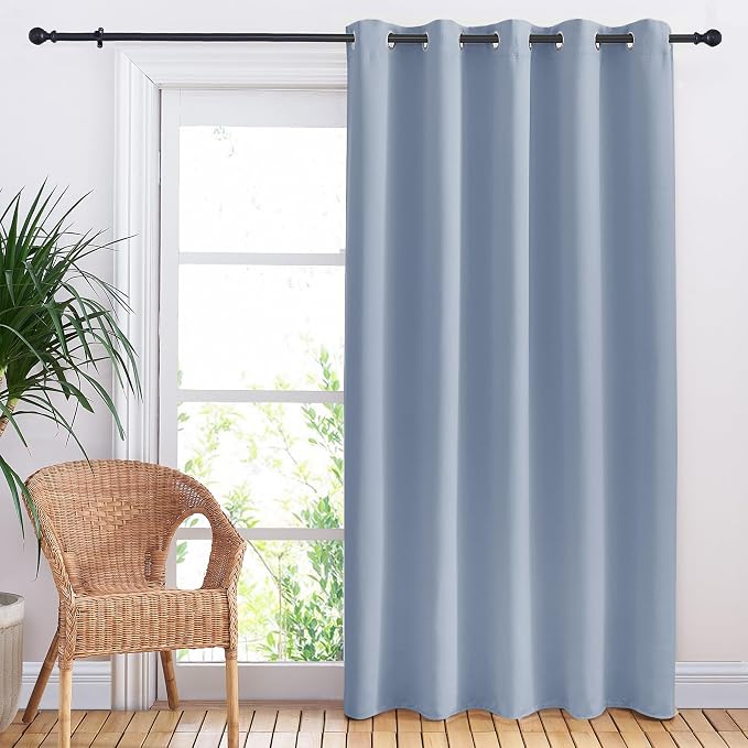 NICETOWN Bedroom Blackout Curtain Panel, 1 Panel, 70 x 84 inch, Vintage Blue, Privacy Window Thermal Insulated Blackout Drape/Drapery for Loft, Guestroom