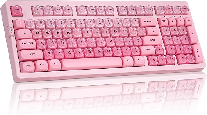ZORNHER ZH980 Foundation Mechanical Keyboard,95% Pink Creamy Keyboard with Number Pad,Cute Jelly MOA Profile Keycaps,Silent Quiet Switches,Hot-Swappable