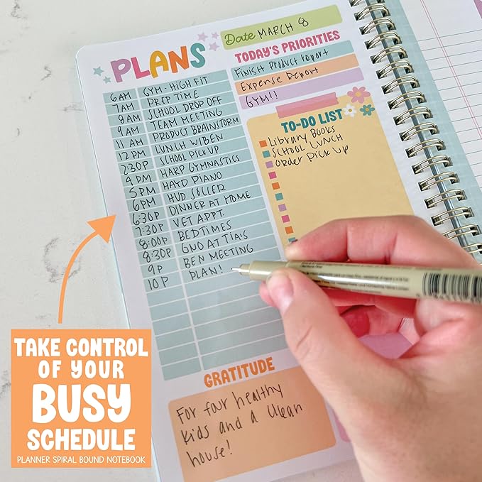 Undated Daily Planner Notebook - Undated Planner Notebooks, Daily To Do List Planners, To Do List Notebook for Work Organization, Day Schedule Planners for Kids and Adults
