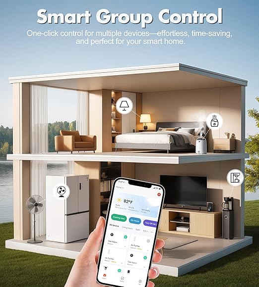 Mini Smart Plug, WiFi Socket Works with 2.4GHz Network Only, App Controlled Outlet with Timer & Group Controller for Home, FCC Certified Smart Life Plugs Supports Alexa & Google Home
