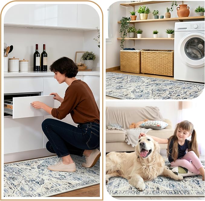 Ileading Anti Fatigue Kitchen Rugs Sets of 2 Cushioned Kitchen Mats for Floor Waterproof Kitchen Mat Set Non Slip Comfort Standing Mat for Kitchen, Office, Sink, Laundry