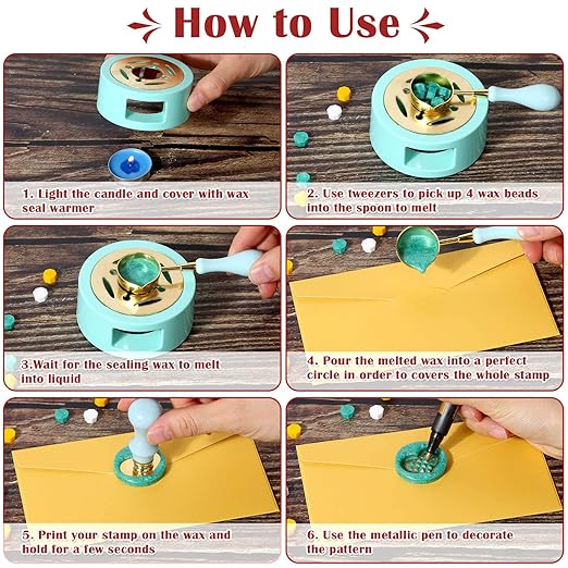 Upgraded Wax Seal Stamp Kit, Anezus 790pcs Sealing Stamp Kit with Wax Seal Beads, Stamps, Warmer, Vintage Envelopes, and Gift Box for Letter Sealing, Invitation Cards, Craft Decoration