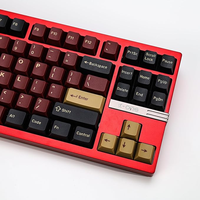 174 Keys Clone Red Samurai Key Caps PBT Double Shot Custom Keycap Set,Keycaps 60 Percent,Cherry Profile Keycaps for GK61/64/68/84/87/100/104/108 Mechanical Keyboard