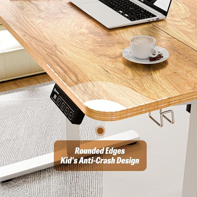 55"x24" Standing Desk, Height Adjustable Sit-Stand for Home Office | Electric Adjustable Standing Desk, Sit to Stand Computer Office Desk with Splice Board, Memory Preset, Lifts 28.7''-46.5"
