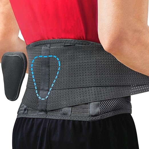 Sparthos Back Brace for Women & Men, Sciatica, Lower Back Pain - Black-XXXL