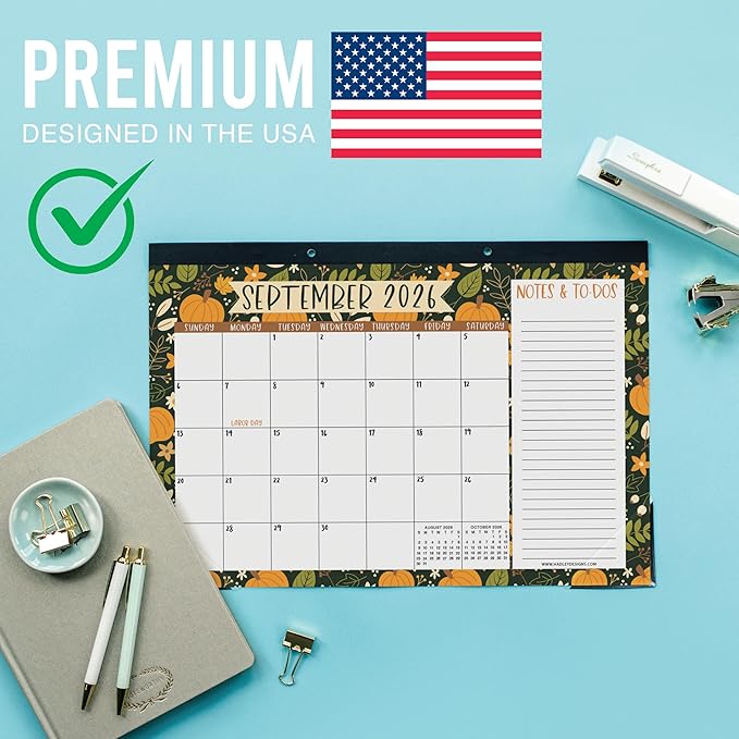 Hadley Designs Large Teacher Desk Calendar 2026-2027 - Desktop Calendar 2026, 18-Month Desk Calendars for Home, Office & Classroom, Cute Classroom Must Haves, Back to School Teacher Gifts