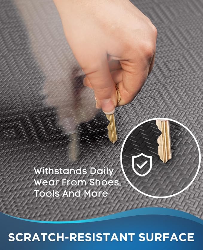 Ophanie Kitchen Mats for Floor,3/4 inch Thick,17x28 Anti Fatigue Cushioned Mat with 99+ Pairs of Anti-Slip Bottom Ridges,Kitchen Rugs,Waterproof,Comfort Ergonomic Standing Mat for Office,Home,Sink