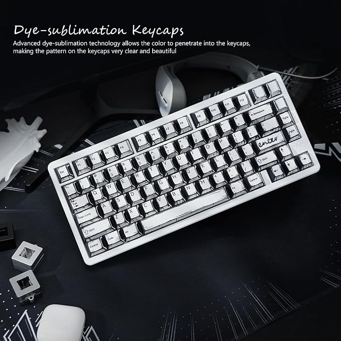 Retro Anime PBT Keycaps-Cherry Key Cap, Manga Japanese Theme Keycaps 60 65 75 100 Percent, 5 Side Dye Sublimation 141 Keys Set for Cherry Gateron MX Switches Keyboards, White (White)
