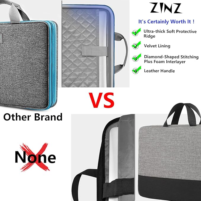 ZINZ Slim Expandable Laptop Case 15.6 Inch Sleeve Upgraded Protective Durable Recycled Carrying Case Compatible with MacBook 15" & 16" and Most 15" 15.6" 16" Notebook,DG01BL01