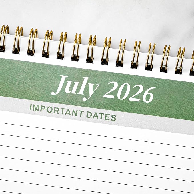 Desk Calendar 2026-2027, Jul. 2026 to Dec. 2027, Standing Flip Desktop Calendars 2026-2027, 10" x 8.3", Small Desk Calendar with Thick Paper, 2027 Calendars with Strong Twin-Wire