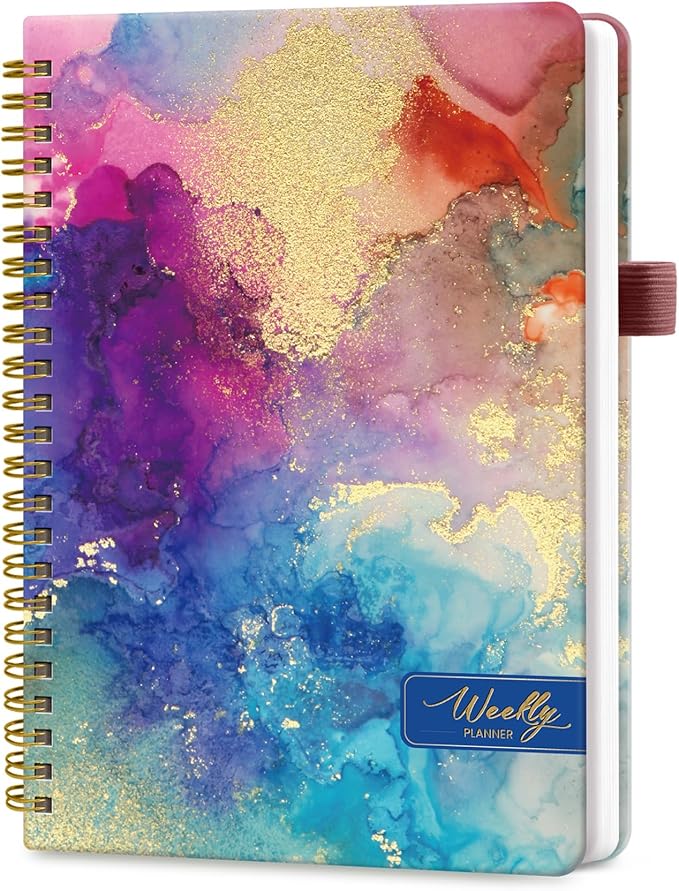 Taja Undated Weekly Planner, Weekly To Do List Notebook with Goal & Habit Tracker Organizer, A5 Weekly Planner Notebook with Spiral Binding, 6.1" x 8.2" - Color Splash