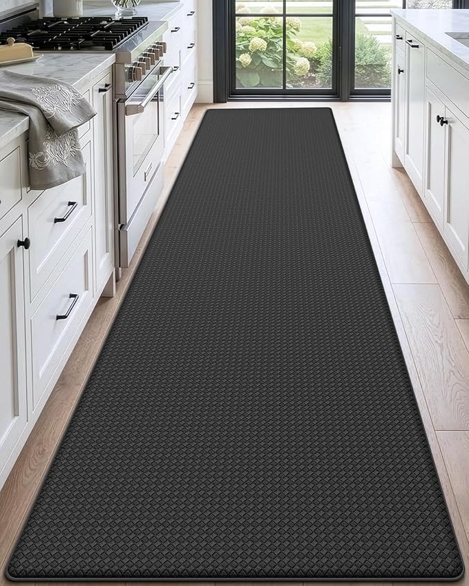 DEXI Kitchen Floor Mats Cushioned Anti Fatigue, 23x86, Large Long Standing Runner Rug Waterproof, Comfort Memory Foam Padded for Front Sink Laundry, Black