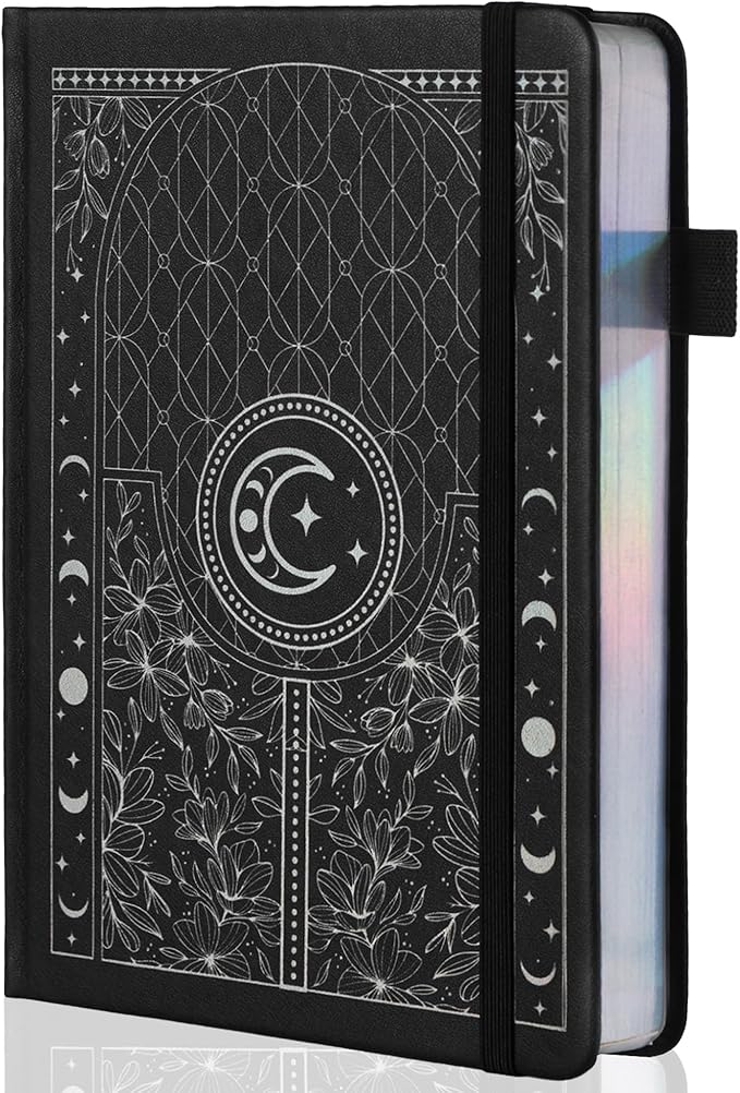 TIEFOSSI Dotted Journal Notebook, 160gsm 190 Numbered Thick Paper, A5 Hardcover Dotted Grid Diary for Women Men Work Writing, Journaling, Drawing, 5.8 x 8.3 in