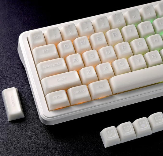 dagaladoo White Jade keycaps PBT,Ceramic Key caps Style,Translucent Keyboard keycaps Cute,SA Profile keycap Set for 60%/65%/75%/96%/100% US Layout Cherry MX Switches Mechanical Keyboard