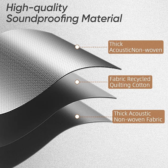 4 Pack Extra Large Sound Absorbing Blanket, 96 x 80 Inches Studio Acoustic Blanket Panel, Sound Dampening Noise Cancelling Curtain for Wall Hanging, Light Blocker Soundproof Moving Blanket