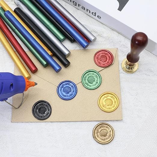 Wax Seal Kit, Atopbb 40Pcs Olive Green Sealing Wax Sticks with Glue Gun Great for WaxSeal Stamp, WaxSeal Sticks Used for Wedding, Invitations and Gift Wrapping (40, Olive Green)