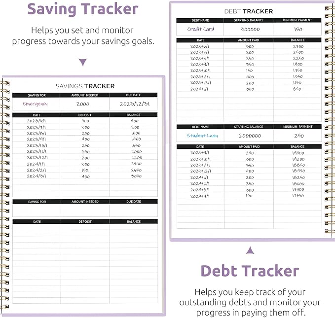 Budget Planner - Monthly Budget Book with Expense Tracker Notebook, Undated Bill Organizer & Finance Planner to Take Control of Your Money, Account Book to Manage Your Finances-Lavender