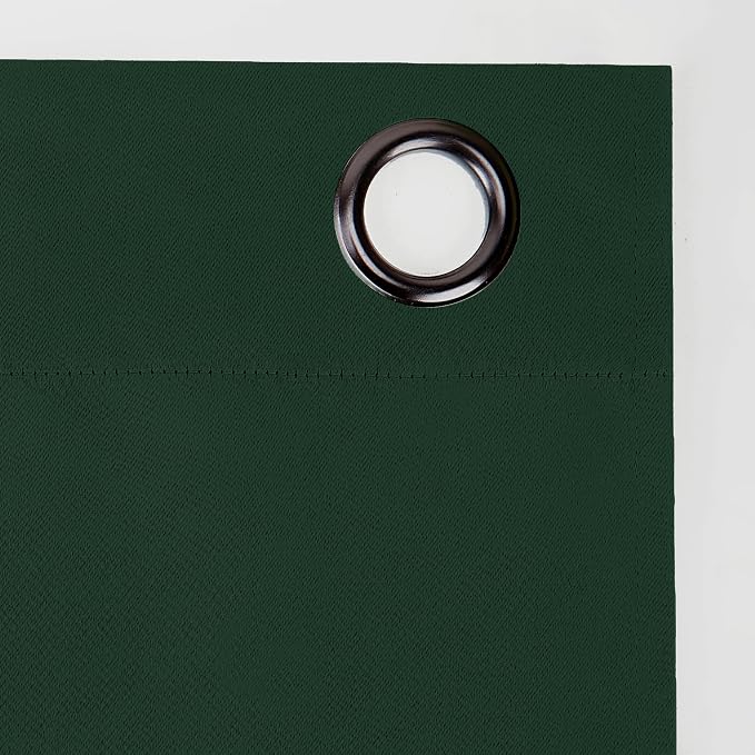 Sun Zero Nordic 2-Pack Theater Grade Noise Reducing Extreme 100% Blackout Grommet Curtain Panel Pair, 52" x 96", Evergreen