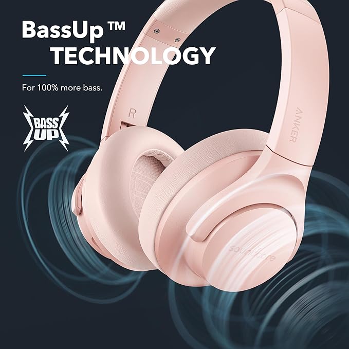 Soundcore Life Q20 Hybrid Active Noise Cancelling Headphones, Wireless Over Ear Bluetooth Headphones, 60H Playtime, Hi-Res Audio, Deep Bass, Memory Foam Ear Cups, for Travel, Home Office (Renewed)