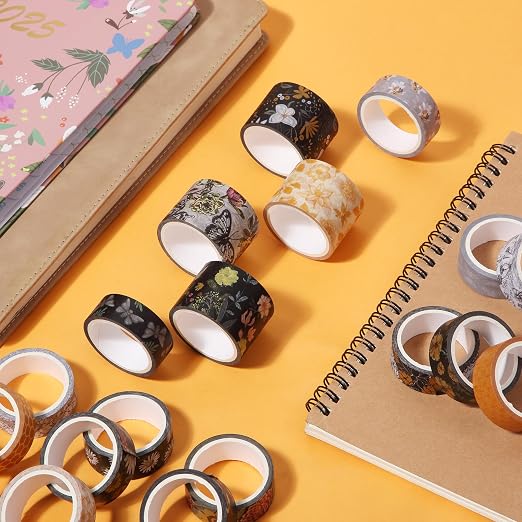 Mr. Pen- Washi Tape Set, 20 Rolls, Assorted Sizes, 4.37 Yards/Roll | Washi Tape for Scrapbook, Arts, Crafts, Journals and Planners, Golden Hives Theme