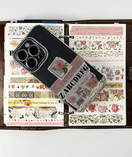 Roses Washi Tape Set 21 Rolls，Decorative Floral Botanical Writable for Scrapbooking, Junk Journal Supplies, Bullet Journaling, Planner, DIY Arts Crafts