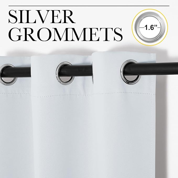 NICETOWN Room Darkening Window Treatment Curtain, Cloud Grey, Single Panel, 34 by 72, Energy Smart Thermal Insulated Block Out Sunlight Shade & Blind for Bedroom with Grommet Ring Top