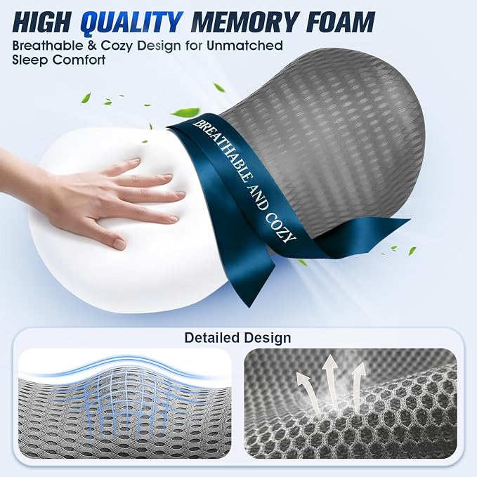 Lumbar Support Pillow,Ergonomic Memory Foam lumbar pillow for chair and Bed ,lower back support pillow for couch,Lower Back Pain Relief and Spine Support,lower Back Pillow,Car Seat Couch-Gray