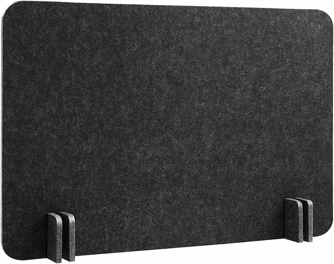 Fabbay 1 Pcs Acoustic Freestanding Desk Divider Desk Partition 16 x 24 Inch Table Freestanding Privacy Panel Visual Distraction and Noise Reducing for Office Classroom (Black Gray)