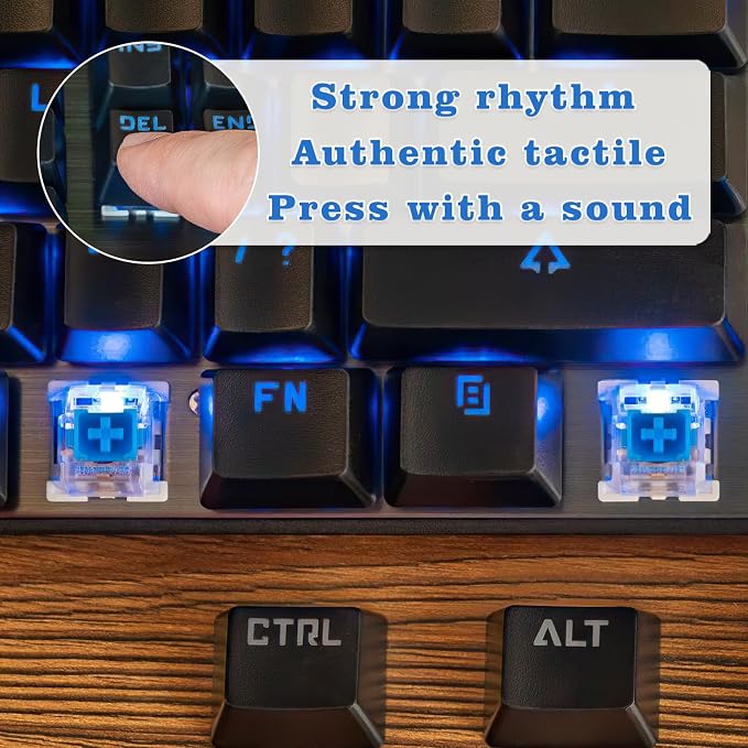 50 Pcs Blue Keyboard Switches, 3-Pin Clicky Tactile Mechanical Keyboard Switches, Complete DIY Replacement Kit with Switch Puller & Brush