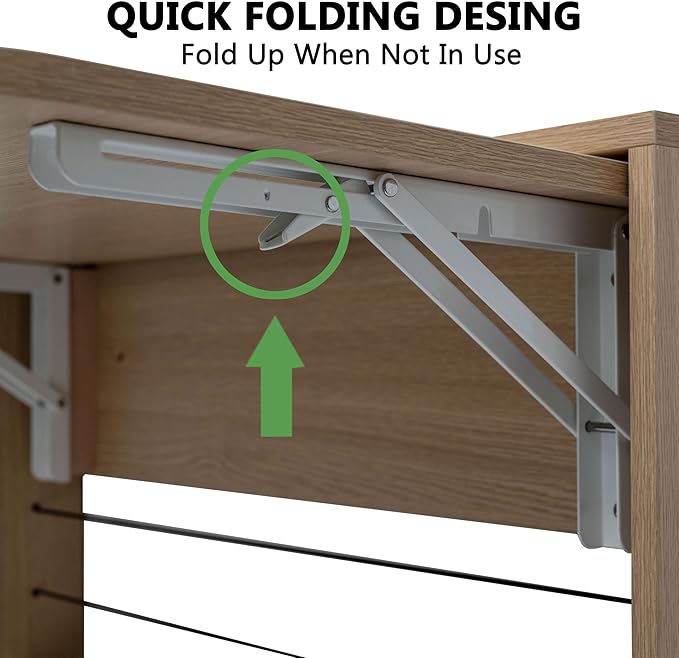 Wall Mounted Folding Table, Floating Wall Desk Fold Down for Small Spaces, Wall Mount Desk for Home Office Computer Workstation,Study Work Bench, Kitchen Dining (24.8 * 16.3inch, Wood Color)