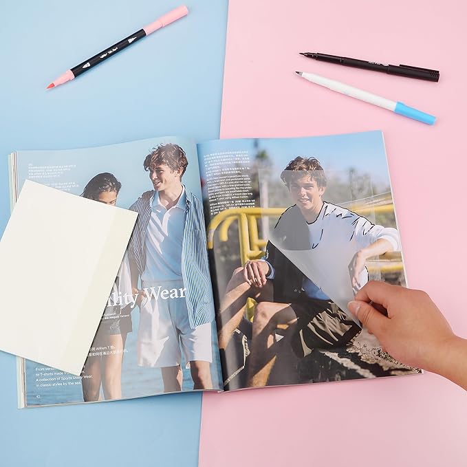 Mr. Pen- Transparent Sticky Notes, 5"x7", 200 Sheets, White, See Through Sticky Notes, Stocky Notes for Bible Journaling