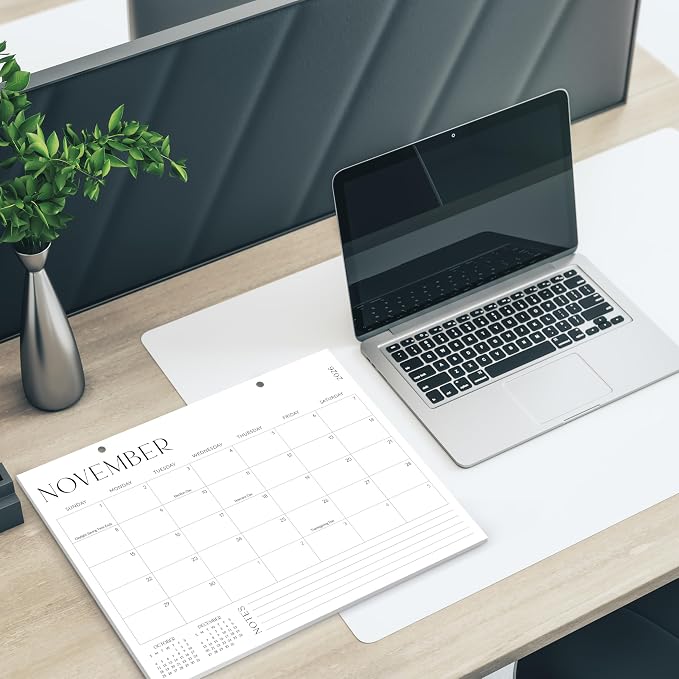 Aesthetic 2026-2027 Desk Calendar - Runs From June 2026 Until December 2027 - Large Minimalistic Office Desktop/Wall Calendar 16"x12" for Easy Organizing