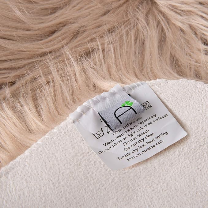 Ashler faux fur rug, Fluffy Shaggy Area Rug Ultra Soft 2.2 x 4 Feet Rectangle Fur Rug, Beige Fuzzy Rug Machine Washable Shag Rug, Nursery Decor Throw Rugs for Bedroom, kids room, Living Room