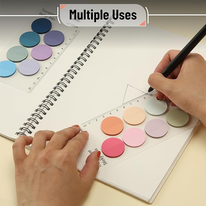 Mr. Pen- Round Transparent Sticky Notes, 560 Pcs, Pastel Colors, Round Translucent Sticky Notes, Stocky Notes for Bible Journaling