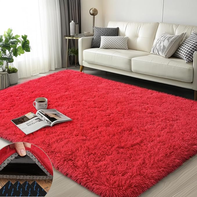 Mugorn Small Soft Shag Rugs for Bedroom, 3x5 Fluffy Area Rugs for Living Room