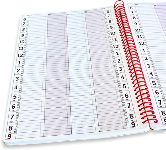 Portage Notebooks Appointment Book - Large 8.5" x 13.5" Undated Planner for Daily Scheduling - 4 Column Professional Daily Planner Undated for Office, Home, or Salon Use