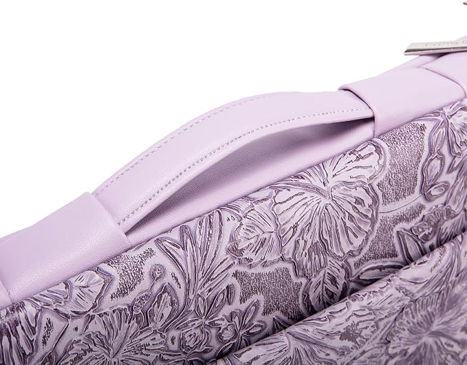Kinmac Embossed PU Leather 360° Heavy Duty Protective Laptop Sleeve with Poacket (Purple Flower, 14 inch-14.6 inch)