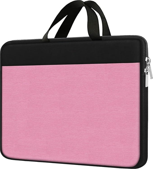 Laptop Case 15.6 inch, Travel Laptop Sleeve Bag Handbag Shockproof Protective Computer Cover Carrying Bag Briefcase for 15" 15.6" HP Asus Acer Dell Lenovo Laptop Notebook Ultrabook, (Black/Pink)