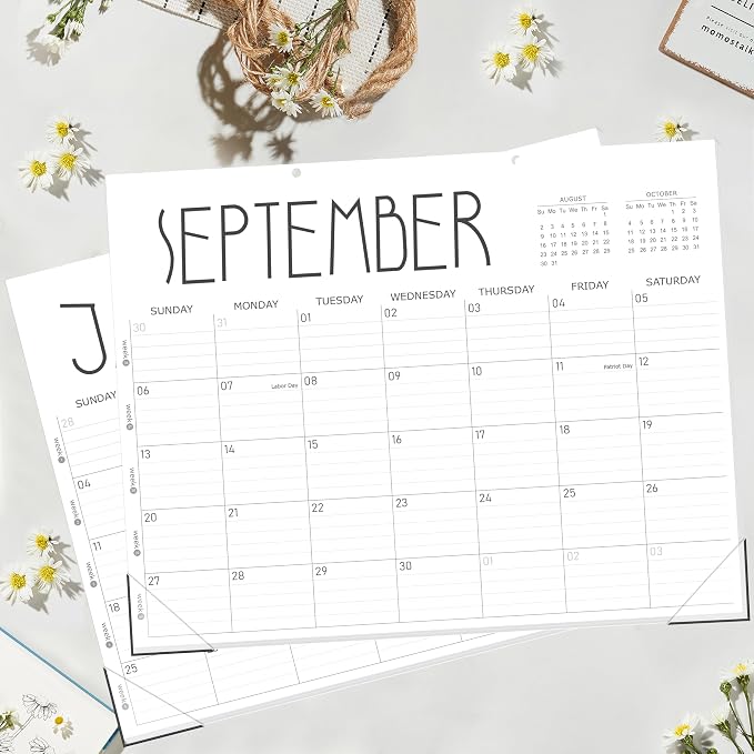 GuassLee Horizontal Desk Calendar -Months Planner from Jun to Dec Simple Glue Desk Calendar with To-Do List Premium Paper Binding for Family Business Appointment Planning 2024-2025