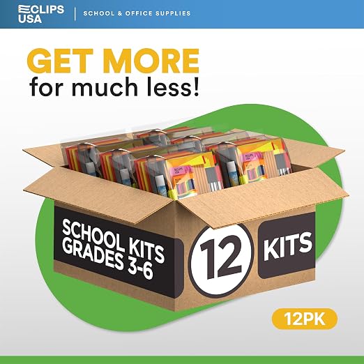 School Supplies Kit Classroom Must Haves Teacher Supplies Back to School Kids Grades K3-6 145 Pieces All-in-One Set (1 Pack)