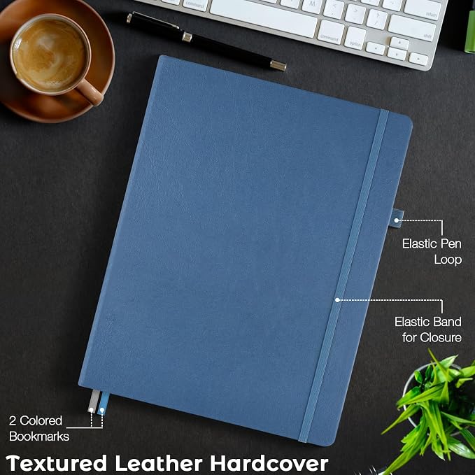 3 Pack Dotted Journal, Hardcover Notebook 8.5 x 11, Dot Grid Notebook Journal for Women, Men, Large Leather Journals for Writing, Bullet, No Bleed Thick Paper, A4 Notebooks for Work, School, Notes