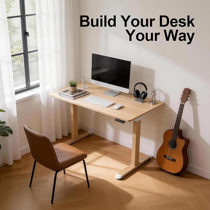 Fromann Electric Sit Stand Standing Height Adjustable Desk Frame, White | Heavy Duty Dual Motor, 2 Stage, Computer Monitor Stands, 250 lbs Capacity up to 84" x 24" Tops, For Home Office