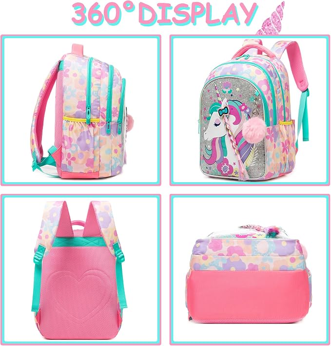 Unicorn Kids Backpack for School Backpack for Girls Primary School Kids Backpacks Daypack Elementary Students for Teens Girls Backpacks for Travel