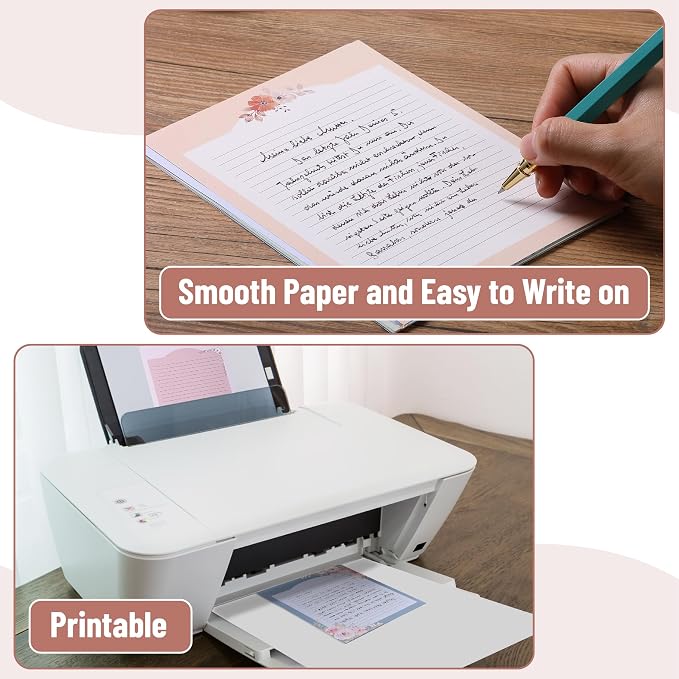 Mr. Pen- Stationery Writing Paper Set with Envelopes, 5.2" x 7.3" | 60 Letter Sheets & 30 Envelopes, Smooth Printable Letter Paper for Handwritten Notes, Personal Letters, Invitations