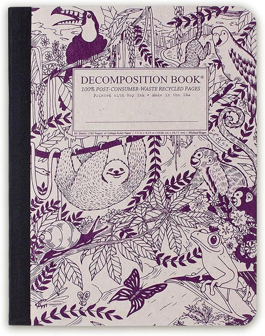 Decomposition Rainforest College Ruled Composition Notebook - 9.75 x 7.5 Journal with 160 Lined Pages - Notebooks for School Supplies, Home & Office - 100% Recycled Paper - Made in USA
